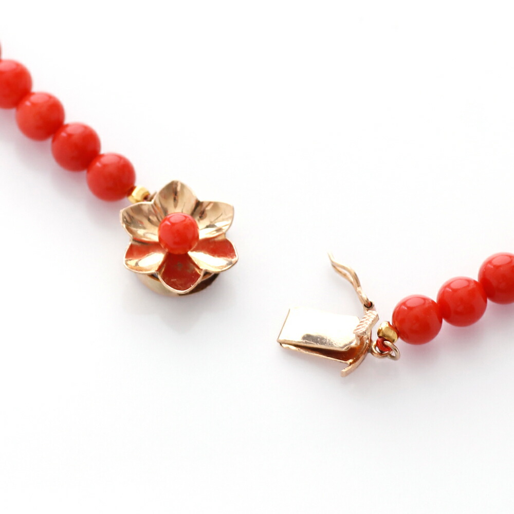 楽天市場】≪1年保証付き≫ 赤珊瑚5〜12.7ミリ玉54センチK14 上品 希少