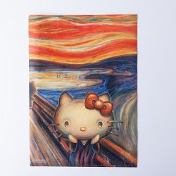 ハローキティ☆いちごタワー額入り絵画2011年 サイン入り アート