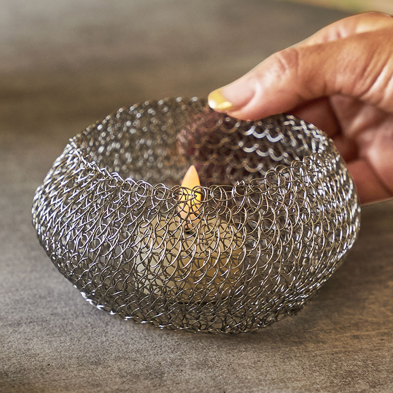 キャンドルホルダー お灯明 ティーライトキャンドル アンティーク 縦約