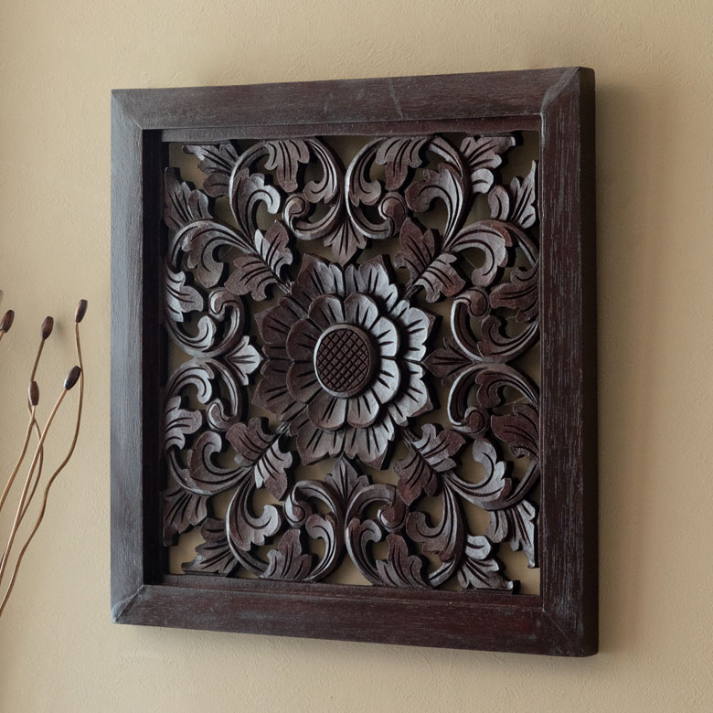 楽天市場】レリーフ 木彫り 彫刻 アジアンレリーフ 壁掛け アート 約W