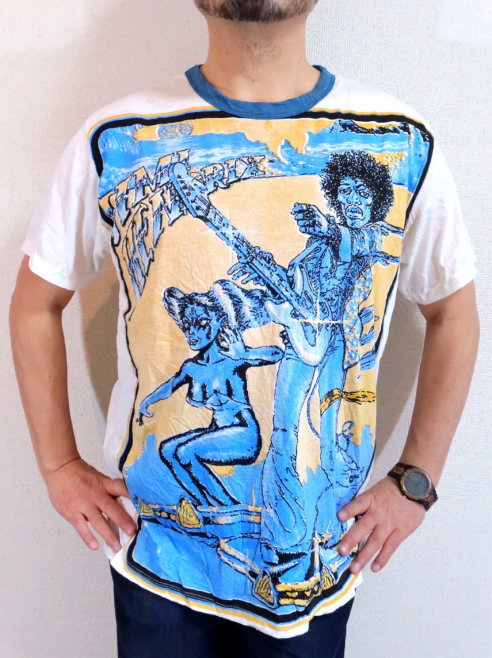 00s ジミヘン Jimi Hendrix サイケTシャツ 茶 タイダイ L 00s ジミヘン
