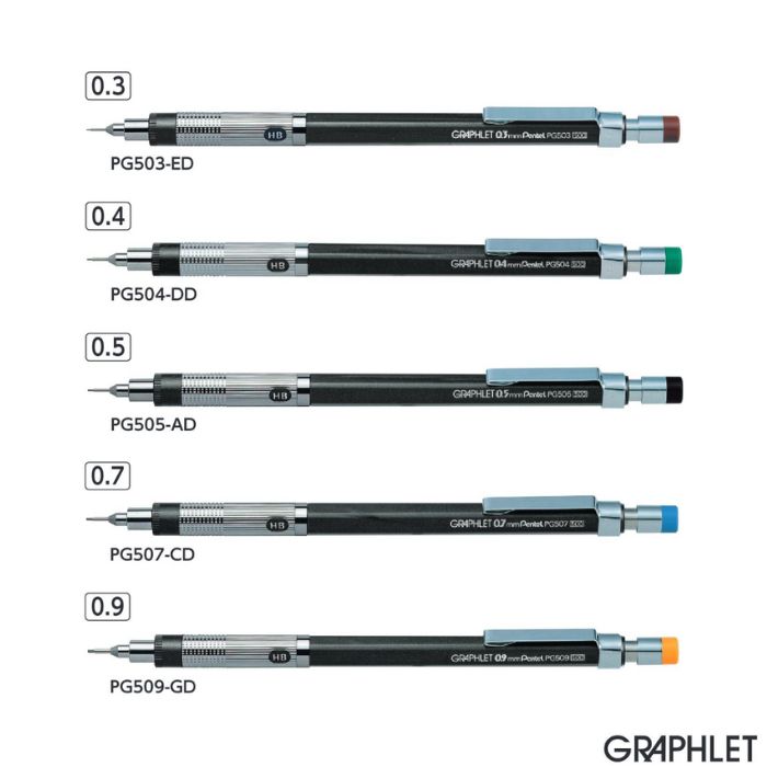 楽天市場】ぺんてる シャープペンシル グラフレット 【0.3/0.4/0.5/0.7