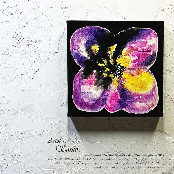 絵画 油絵 梅沢民雄 肉筆油絵 パンジー サム 送料無料