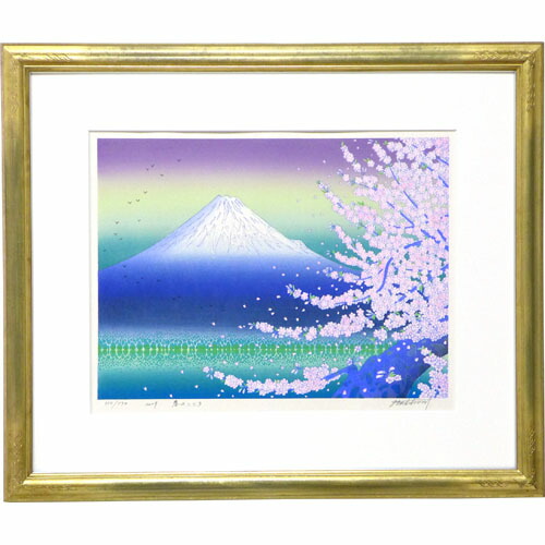 牧野宗則 木版画 春彩 サイン入り 牧野宗則 木版画 春彩 サイン入り