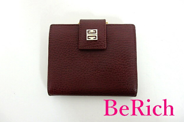 楽天市場】ジバンシィ GIVENCHY がま口 二つ折り財布 ボルドー レザー