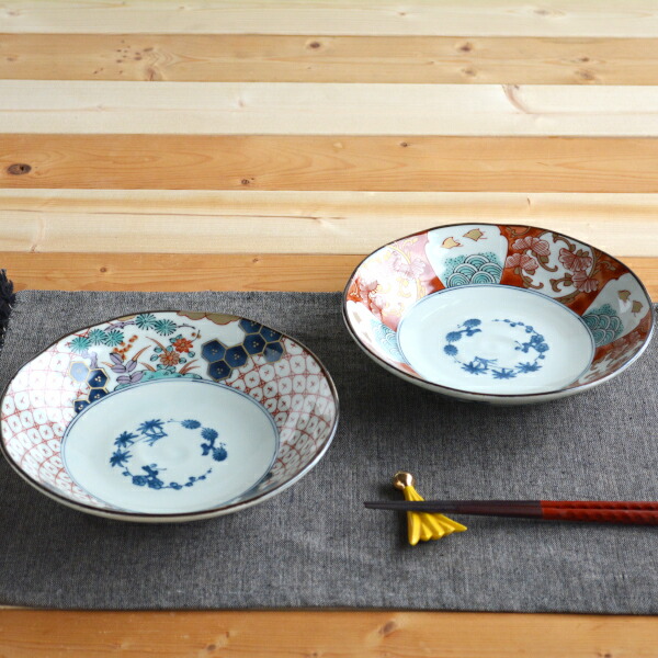 楽天市場】美濃焼 染錦古伊万里 深皿 20.5cm 和食器 深皿 カレー