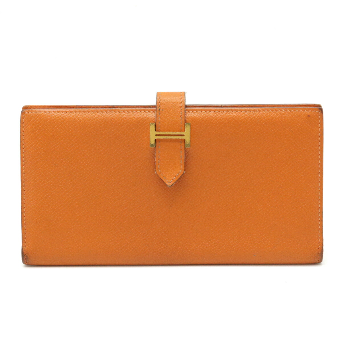 エルメス ベアン2PLIS オレンジ&ブラウン□M刻印2009 シルバー金具