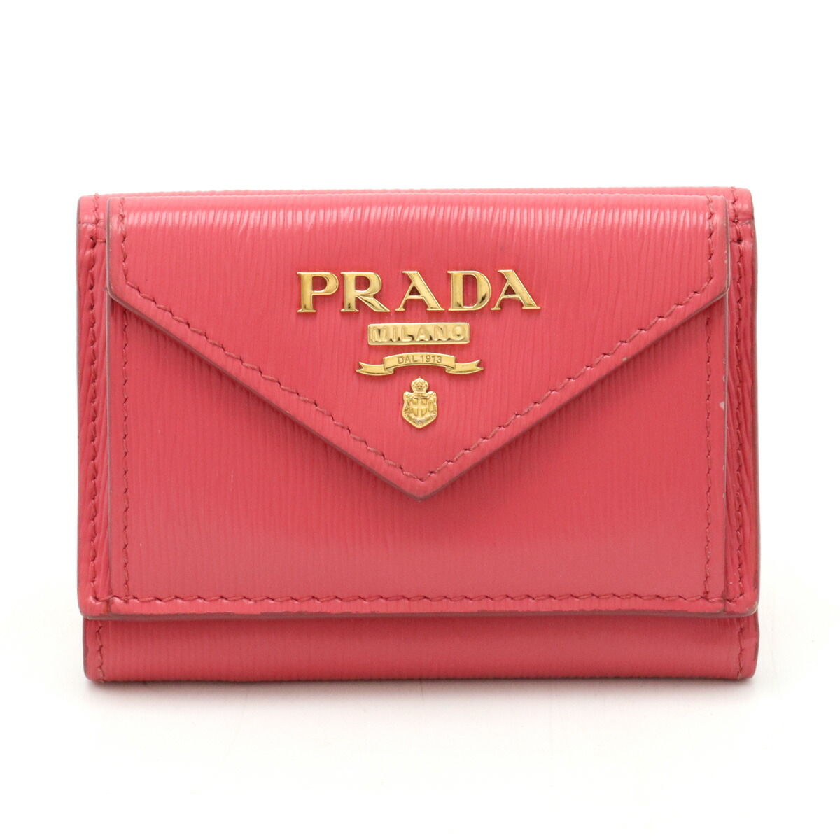 プラダ PRADA 3つ折り財布/ミニ/コンパクト レザー ピンク系 財布