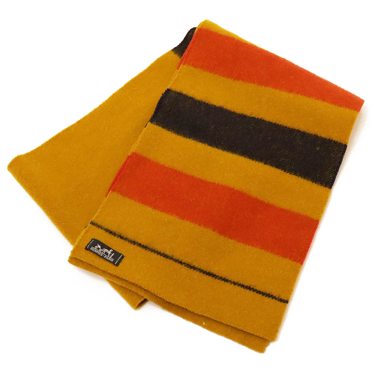 楽天市場】HERMES エルメス マフラー ロカバール柄 ロゴ Hロゴ ウール