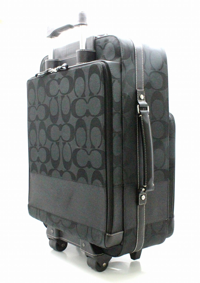 美品】コーチ キャリーケース ウィールド シグネチャー 黒 4輪