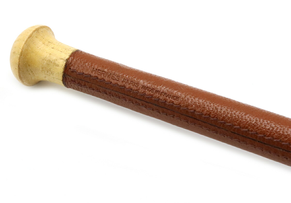 HERMES エルメス クラヴァッシュ 70 馬具 鞭 ウッド×ヴォーエプソン