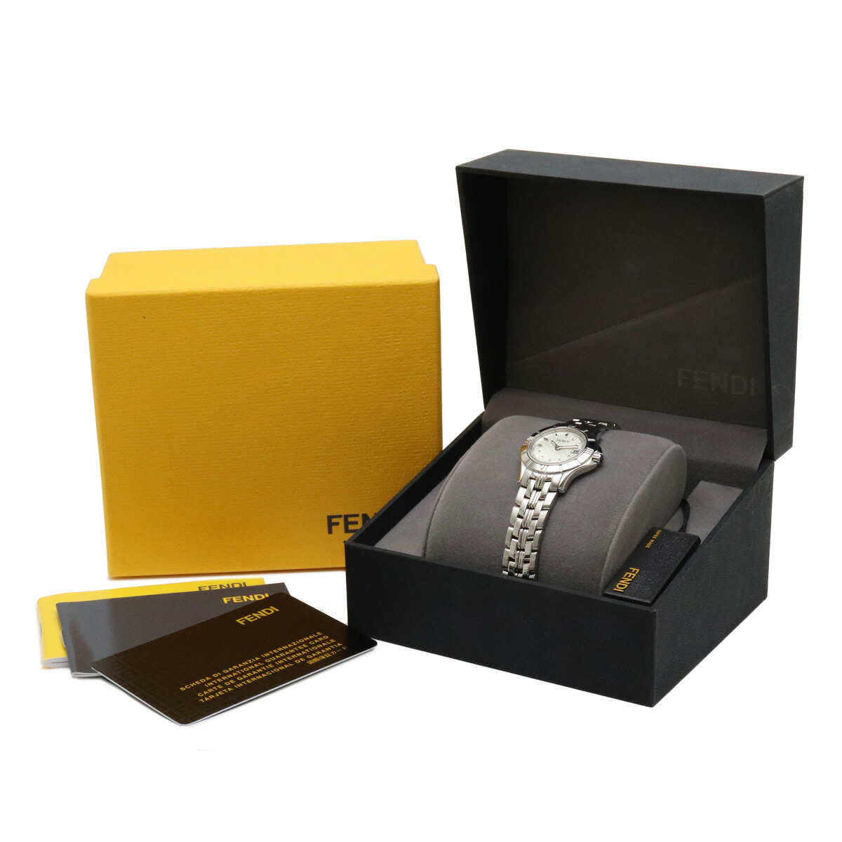 FENDI シルバー アナログ時計 ベージュ文字盤 FENDI シルバー アナログ