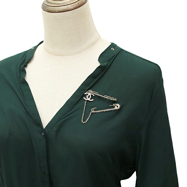 楽天市場】シャネル ブローチ ココマーク ダブルピン ストラス メタル