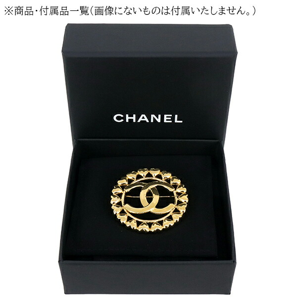 楽天市場】シャネル ブローチ ハートココマーク ラウンド メタル GP