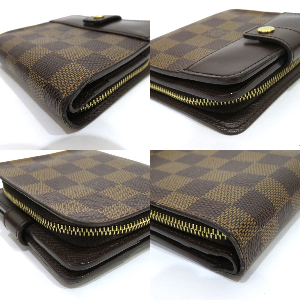 楽天市場】中古 ルイヴィトン ダミエ コンパクトジップ 二つ折り財布