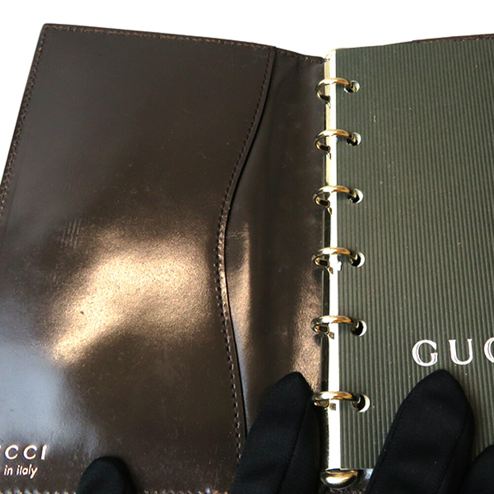 GUCCI ブラウンレザー スケジュール帳