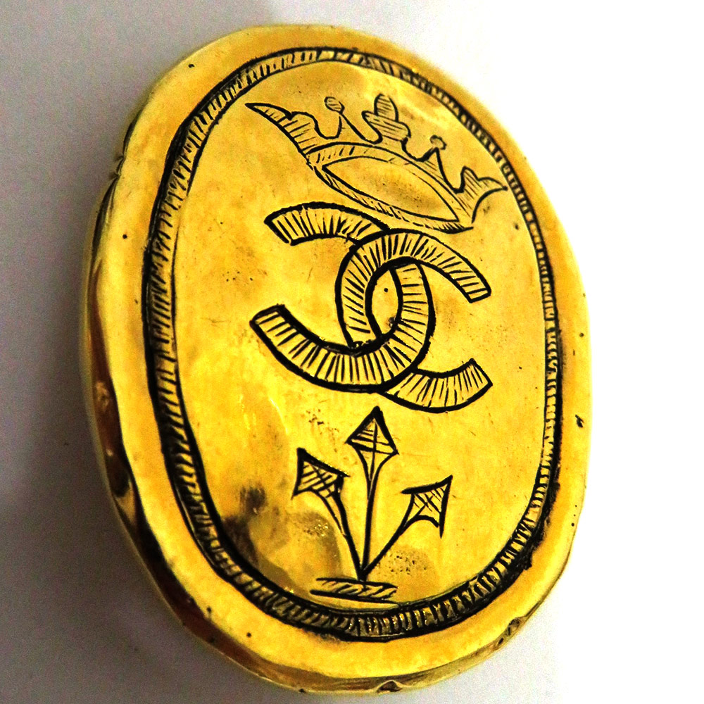 CHANEL シャネル カメリア コサージュ ピンブローチ ベロア イエロー