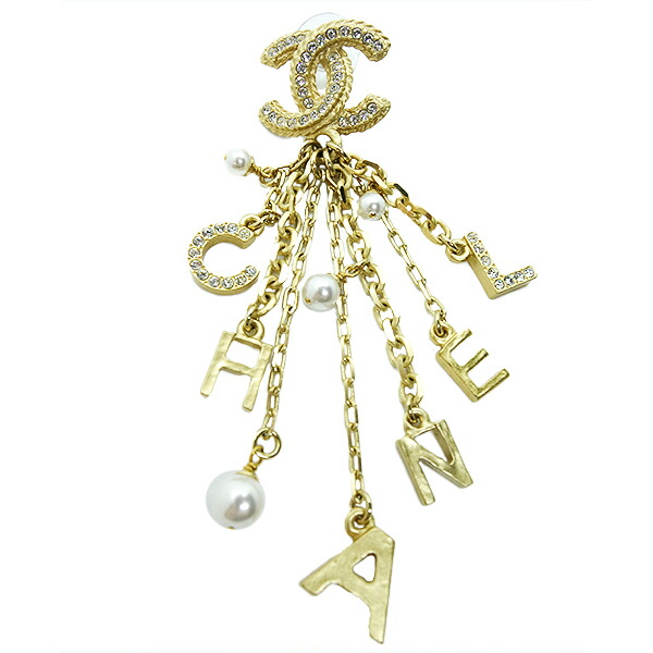 楽天市場】【中古】未使用 CHANEL シャネル ピアス ゴールド フリンジ