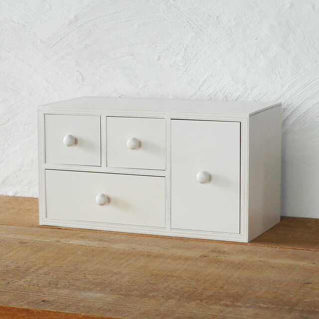 楽天市場】木製 レトロ 引き出し収納 卓上 チェスト ホワイト 救急箱