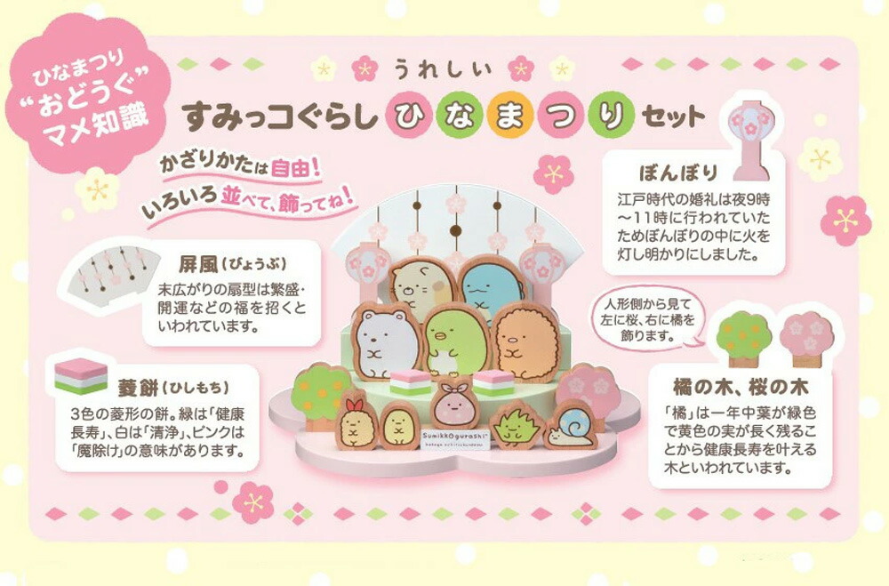 雛人形セット すみっこぐらし 受注 ひな祭りぬいぐるみセット すみっコ