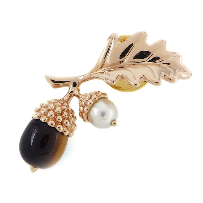 楽天市場】ミキモト MIKIMOTO ピンブローチ ドングリ リーフ モチーフ