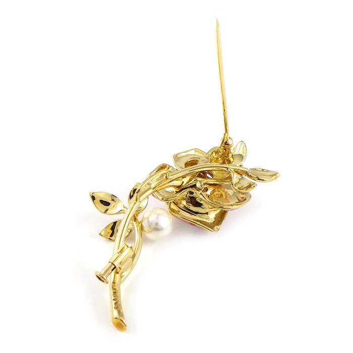 稀少 ミキモト プリンセスグレースコレクション ブローチ K18 パール