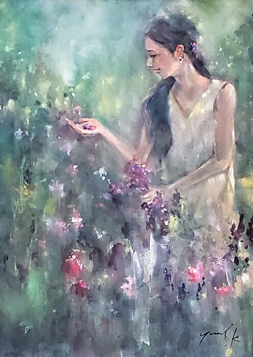 楽天市場】絵画 原画 「Herb Garden」 水彩/パステル F4 アンティーク