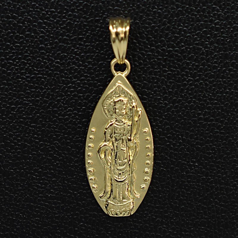 楽天市場】観音菩薩プレート K18 18金 ペンダントトップ