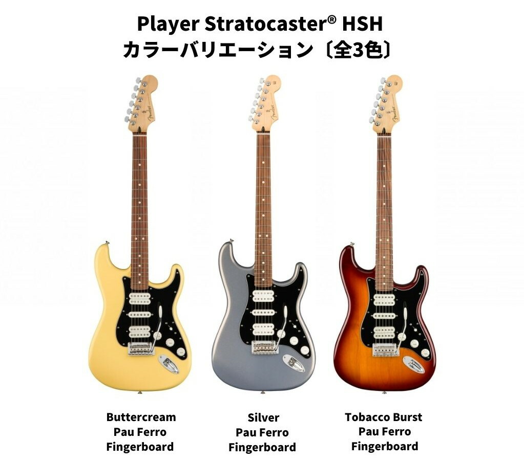 楽天市場】Fender Player Stratocaster HSH Silver Pau Ferro