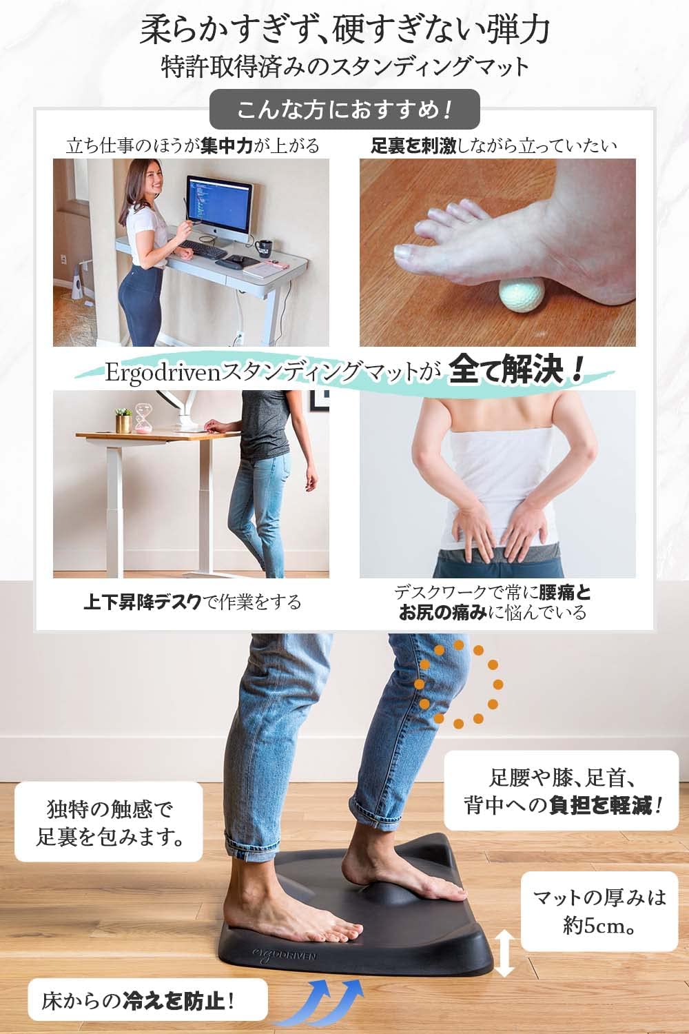 楽天市場】エルゴドリブン Ergodriven スタンディングデスク マット