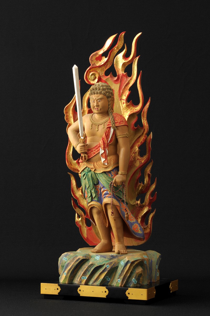 楽天市場】仏像 服部朋陽作 不動明王像（彩色） 1.5尺 桧 国産 日本製