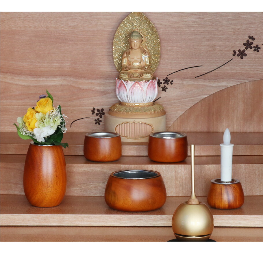 楽天市場】仏具 セット 【5点】木製 「こだち」 5具足 モダン仏具
