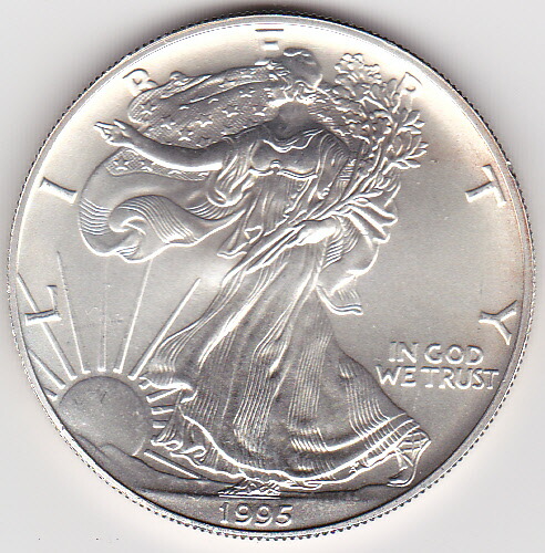 リバティ コイン アメリカ 1995年 1ドル銀貨 1オンス 2枚 総重量約63.2