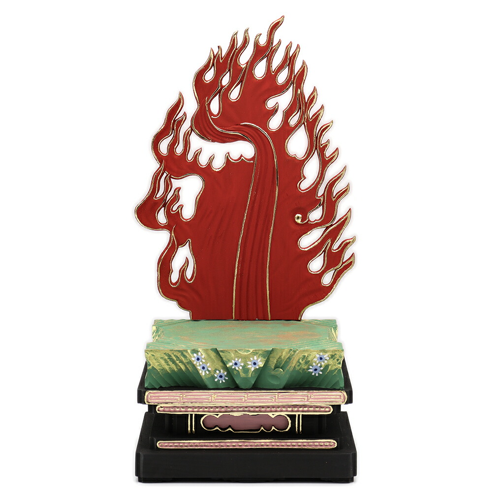 楽天市場】仏像 不動明王 座像 黒不動 3.5寸 四角台 火炎光背 桧木彩色