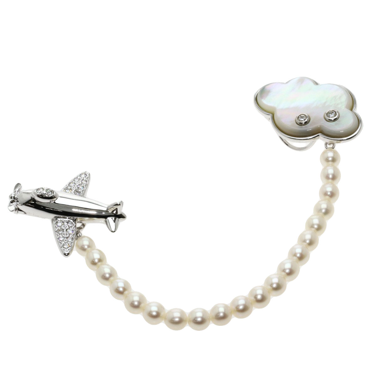 楽天市場】タサキ パール 真珠 シェル ダイヤモンド 飛行機 雲