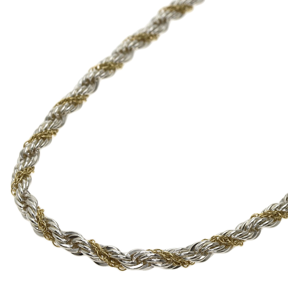 楽天市場】ティファニー ツイスト チェーン ネックレス シルバー/K18YG