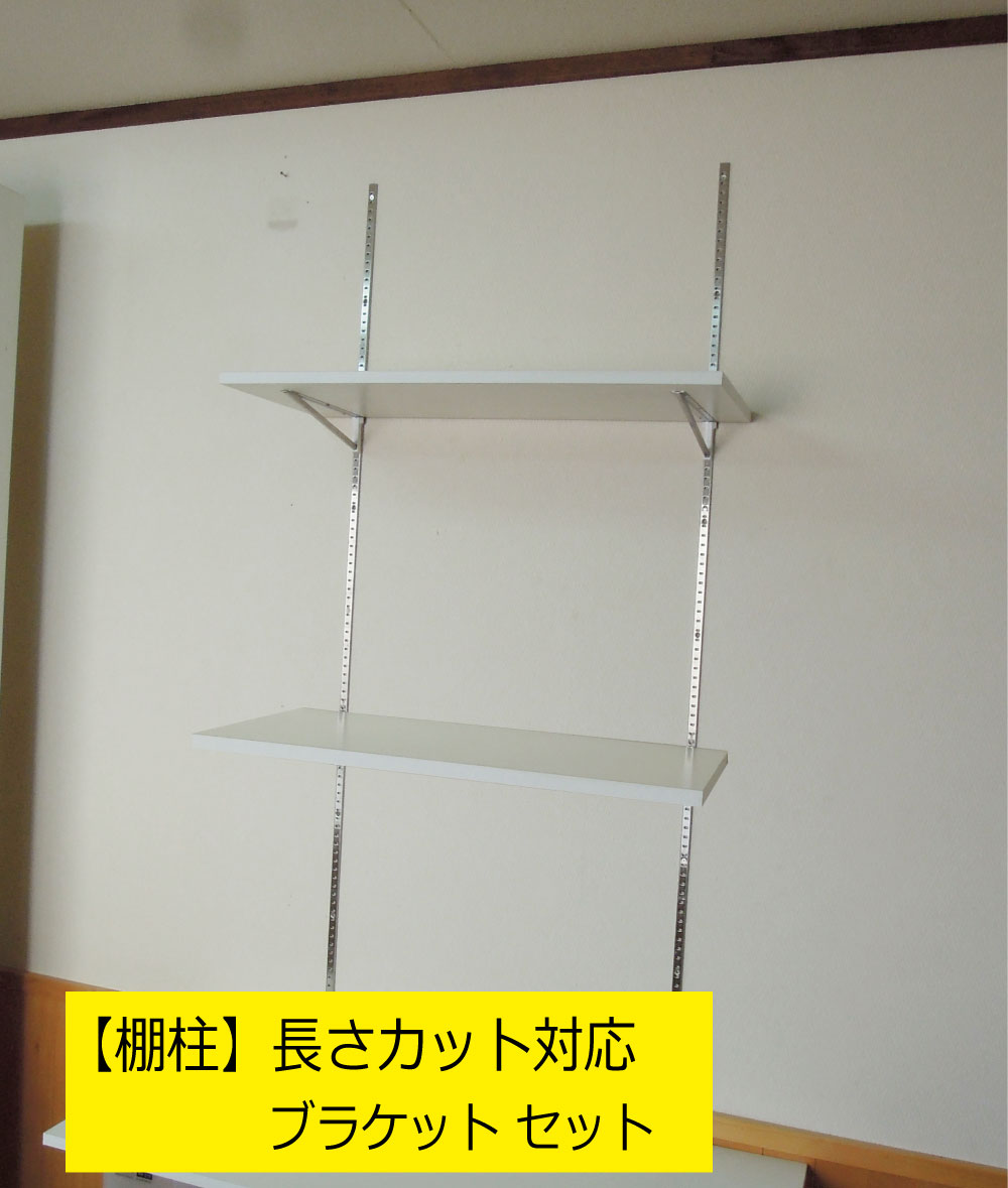 楽天市場】棚柱 ダボレール 2本セット 背面ブラケット4個セット 棚受け