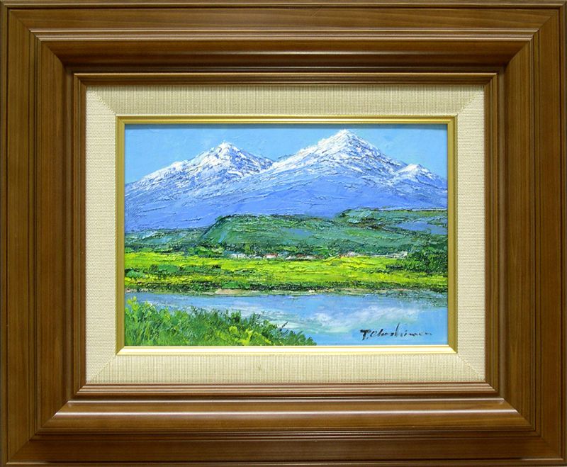 風景画 油彩 シルバーフレーム S,ISHIDA 風景オリジナル油彩画