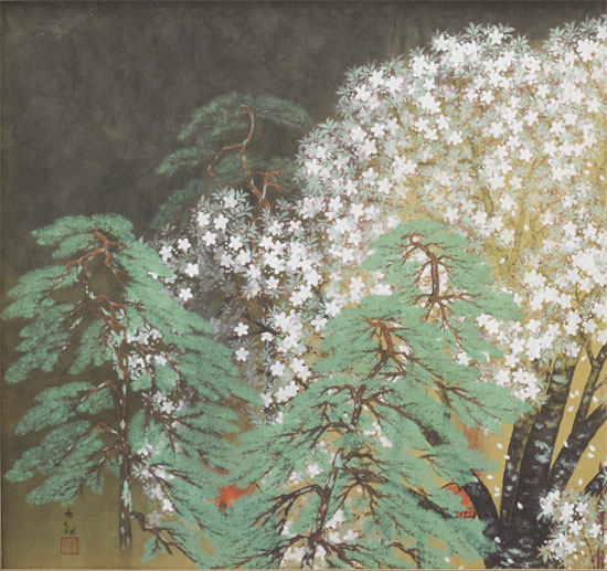 楽天市場】横山大観 絵画 夜桜（左隻） 送料無料 【複製】【美術印刷