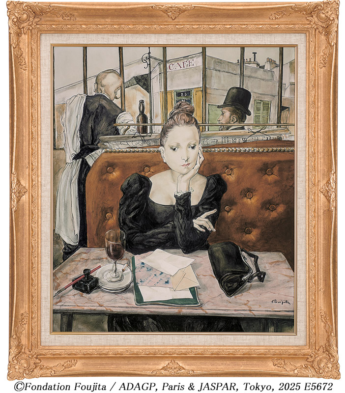 藤田嗣治、【印刷工】、希少画集画、新品高級額・額装付 藤田嗣治