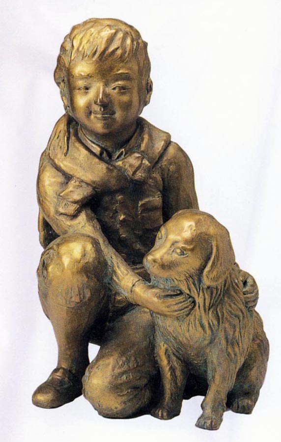 ブロンズ像 置物」の人気商品一覧 | ab1164 ブロンズ像 少年 銅製