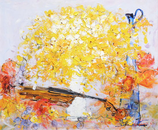 楽天市場】絵画 油絵 花とバイオリン F20号 （池田秀郎） 送料無料