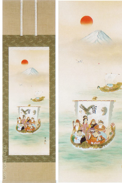 楽天市場】掛け軸 宝舟 (田上芳泉) 送料無料 【掛軸】【一間床・半間床