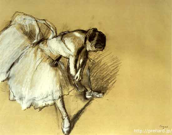楽天市場】ドガ 絵画 靴下を直す踊り子 F8号 送料無料 【複製】【美術