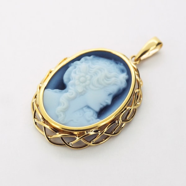 楽天市場】【限定1点】 K18 イエローゴールド メノウ カメオ