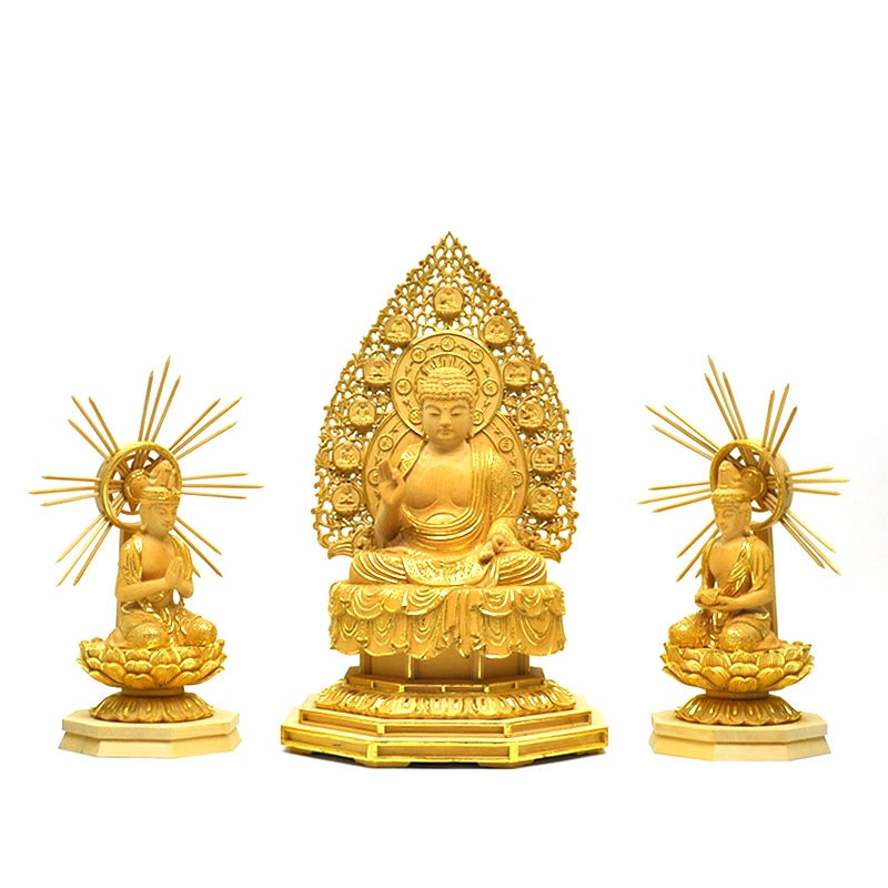 楽天市場】模倣作品 ☆夏瑞分作 復刻手彫り仏像 三千院形【国宝阿弥陀