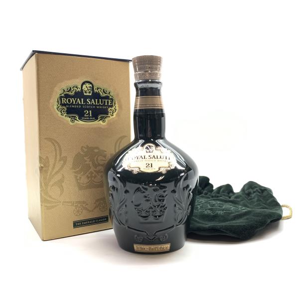 es047ウイスキー ロイヤルサルート21年 陶器ボトル グリーン700ml