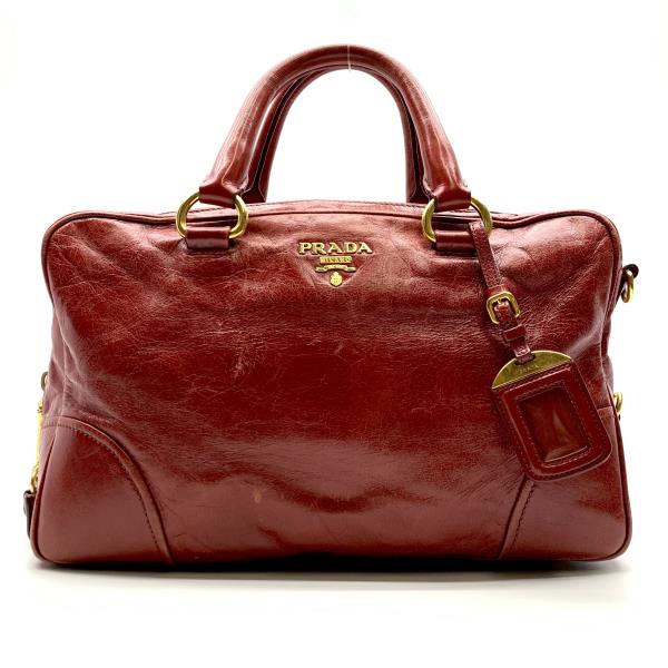 けい！ Used PRADA 赤タグ 大型ボストンバッグ BK系 プラダ