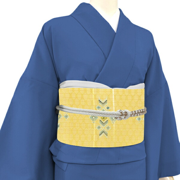 楽天市場】工房真南風 花織名古屋帯 黄色 お仕立て付き 未仕立て 正絹