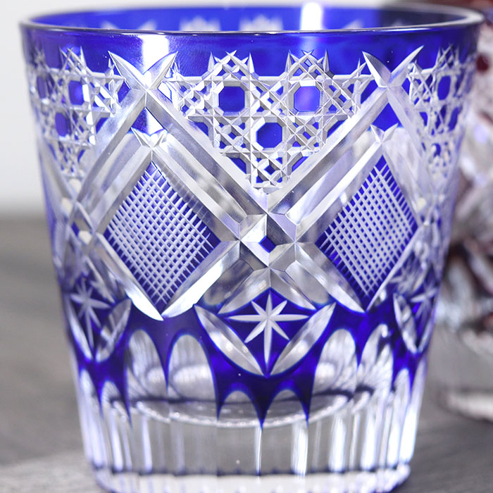 楽天市場】切子グラス ペア 日本製 国産 江戸切子 八角籠目魚子文様